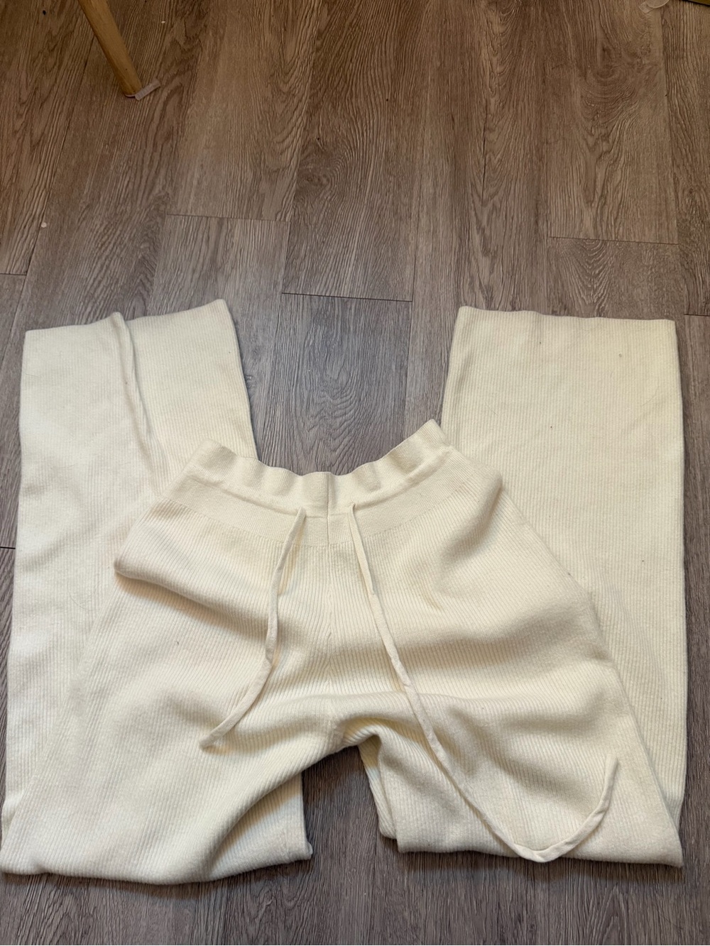 Marshalls Cream Wide-Leg Knit Lounge Pants